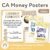 Canadian Money Posters - Happy Hive Math Decor - Miss Jacobs Little Learners