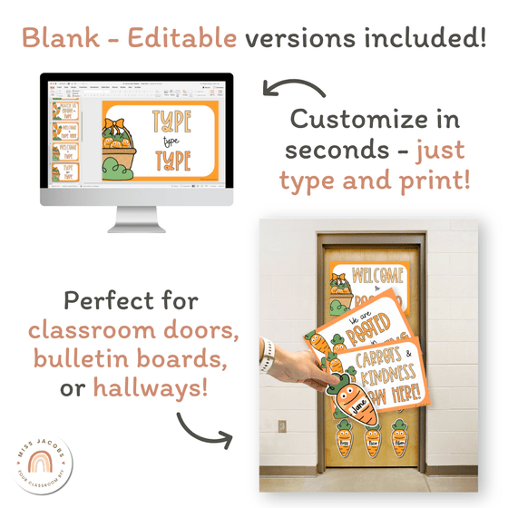 Carrot Door Display Classroom Decor - Miss Jacobs Little Learners