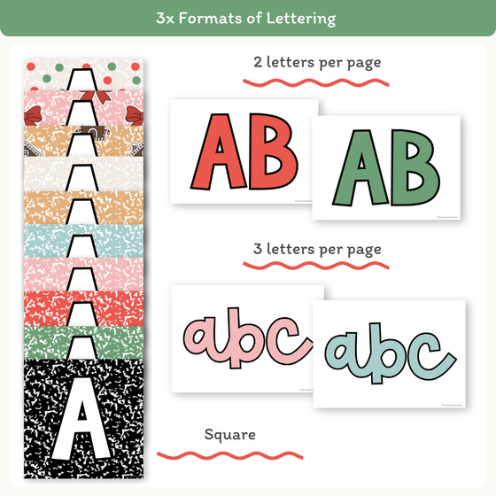 Christmas Bulletin Board Letters - Composition Notebook - Miss Jacobs Little Learners