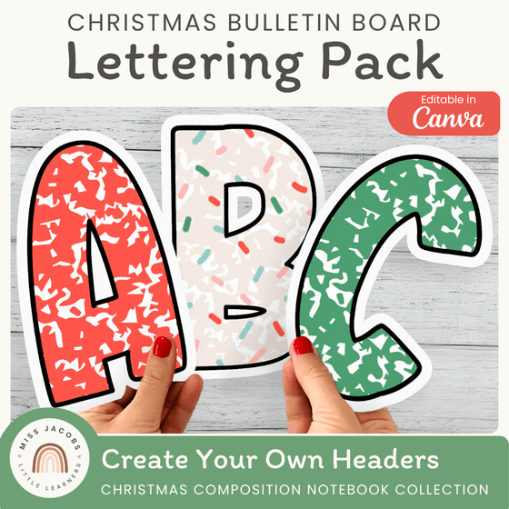 Christmas Bulletin Board Letters - Composition Notebook - Miss Jacobs Little Learners