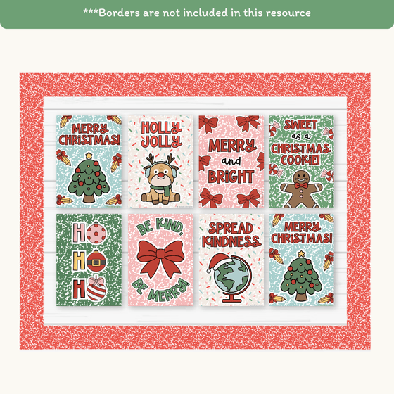 Christmas Classroom Posters - Composition Notebook - Miss Jacobs Little Learners