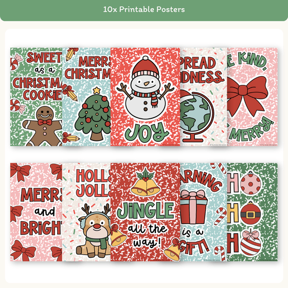 Christmas Classroom Posters - Composition Notebook - Miss Jacobs Little Learners