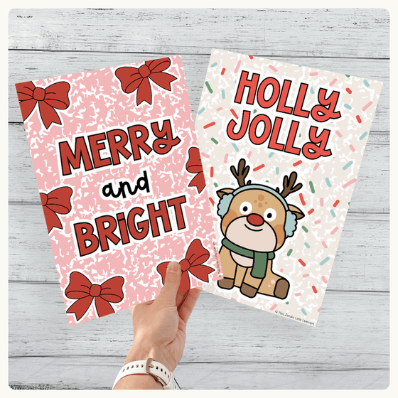 Christmas Composition Notebook Classroom Decor Bundle - Miss Jacobs Little Learners