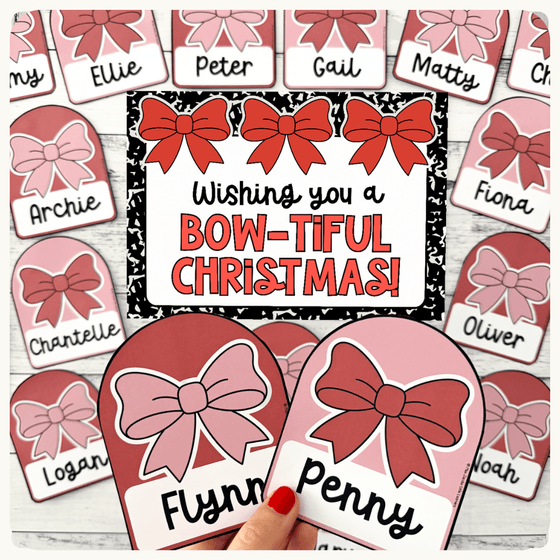 Christmas Door Display Bow - Composition Notebook - Miss Jacobs Little Learners