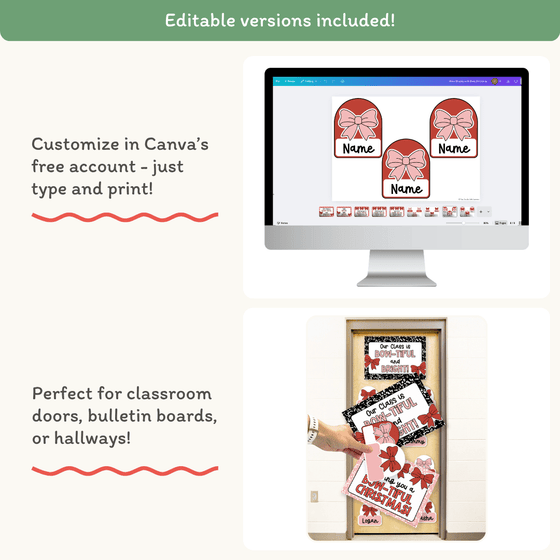 Christmas Door Display Bow - Composition Notebook - Miss Jacobs Little Learners