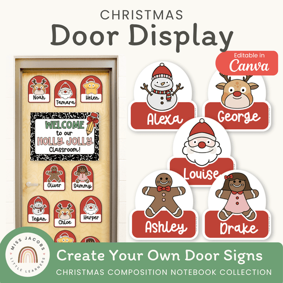 Christmas Door Display - Composition Notebook - Miss Jacobs Little Learners