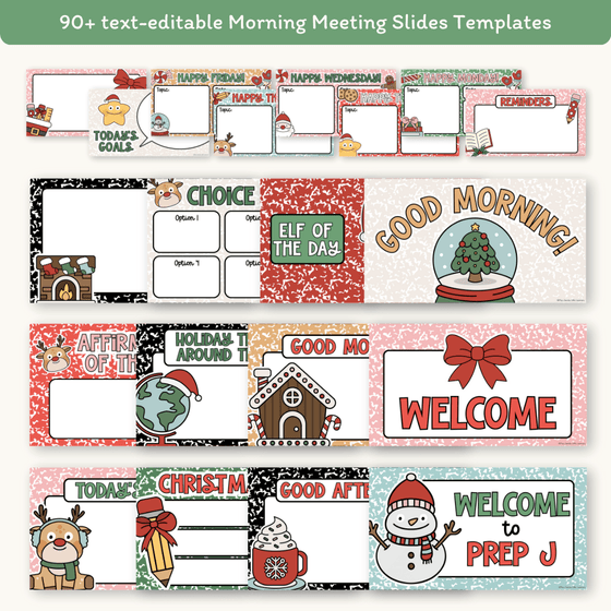 Christmas Morning Slides Templates - Composition Notebook - Miss Jacobs Little Learners