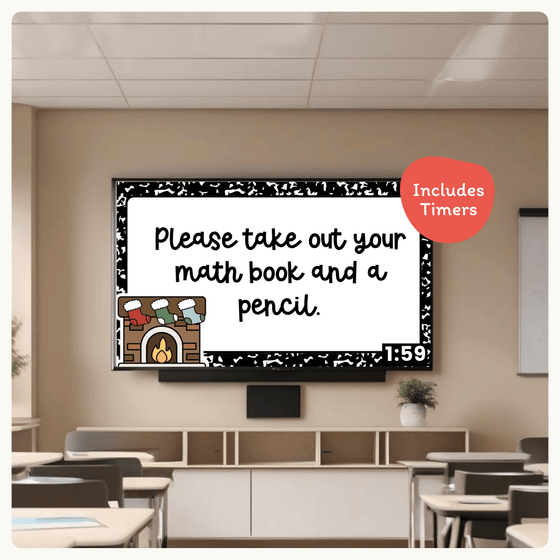 Christmas Morning Slides Templates - Composition Notebook - Miss Jacobs Little Learners