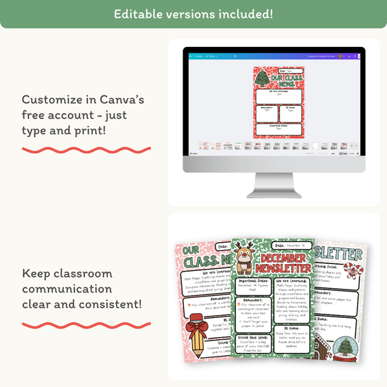 Christmas Newsletters Templates - Composition Notebook - Miss Jacobs Little Learners