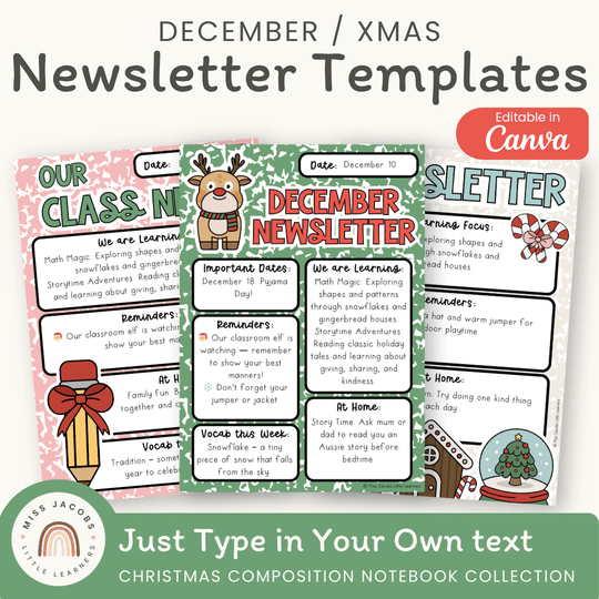 Christmas Newsletters Templates - Composition Notebook