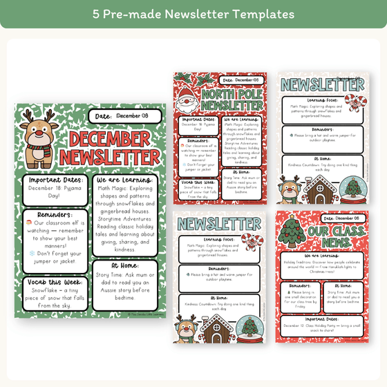 Christmas Newsletters Templates - Composition Notebook - Miss Jacobs Little Learners