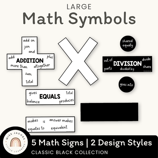 Classic Black Large Math Symbols