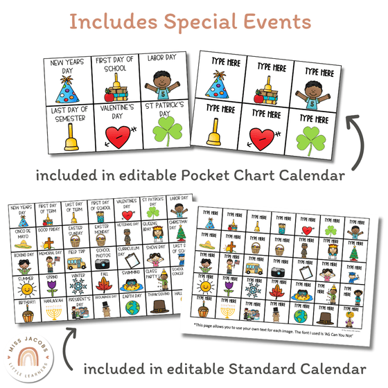 Classroom Calendar and Weather Display | PASTELS | Editable - Miss Jacobs Little Learners