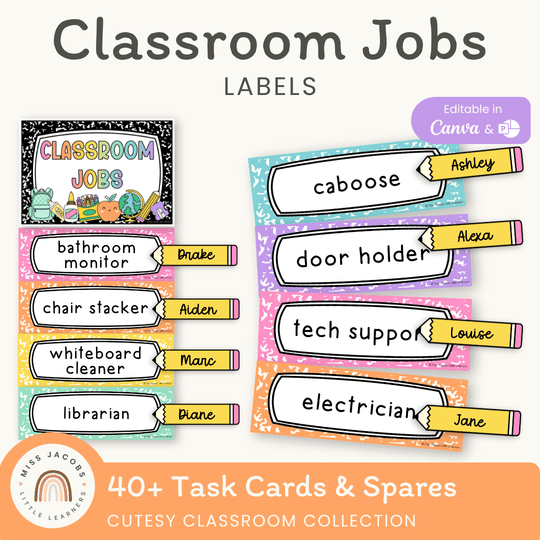 Classroom Job Chart - Cutesy Classroom Decor