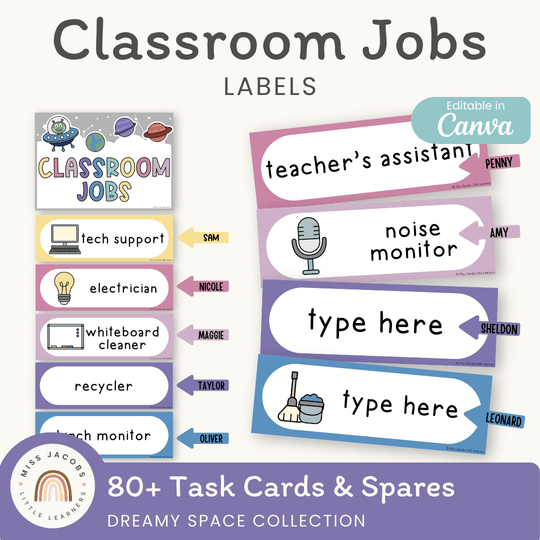Classroom Job Chart - Dreamy Space Classroom Decor