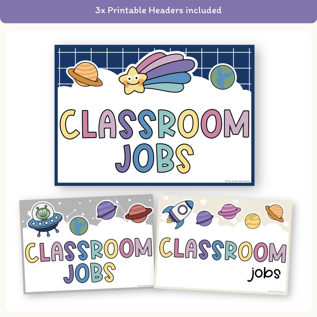 Classroom Job Chart - Dreamy Space Decor - Miss Jacobs – Miss Jacobs ...
