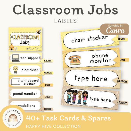 Classroom Job Chart - Happy Hive Classroom Decor