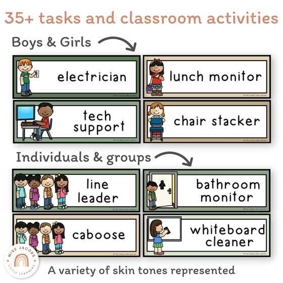Classroom Job Chart - Modern Botanical Decor - Miss Jacobs Little Learners