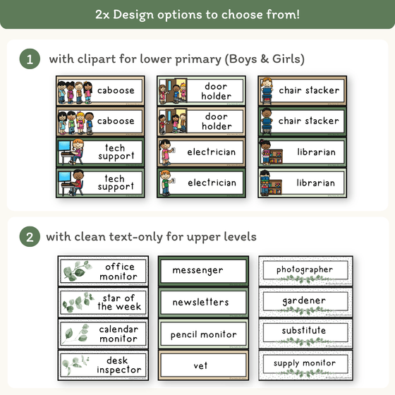 Classroom Job Chart - Modern Botanical Theme - Miss Jacobs – Miss ...
