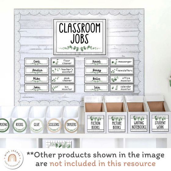 Classroom Job Chart - Modern Botanical Decor - Miss Jacobs Little Learners