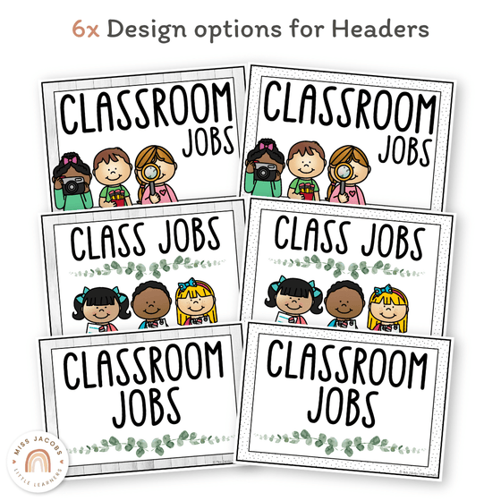 Classroom Job Chart - Modern Botanical Decor - Miss Jacobs Little Learners