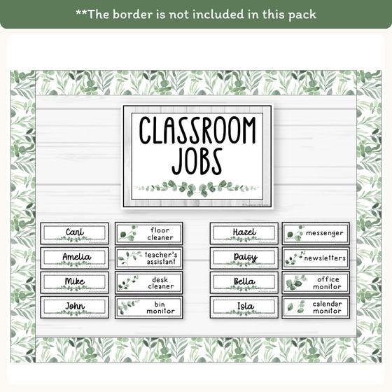 Classroom Job Chart - Modern Botanical Theme - Miss Jacobs – Miss ...