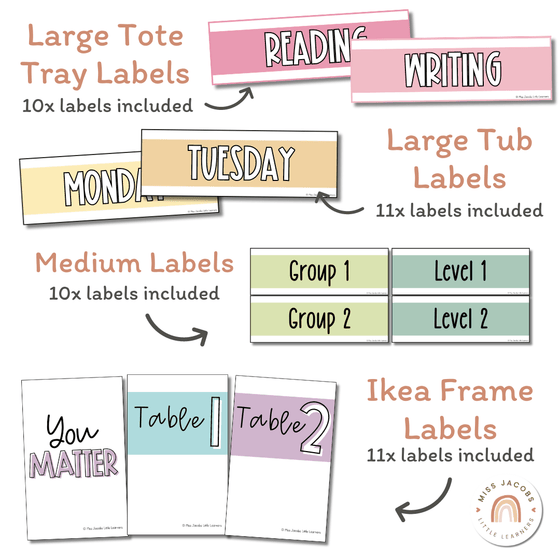 Classroom Labels | PASTELS | Editable - Miss Jacobs Little Learners