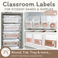 CLASSROOM LABELS | SPOTTY NEUTRALS | EDITABLE – Miss Jacobs Little Learners