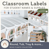 Classroom Labels Student Names & Supplies - Boho Plants Decor - Miss Jacobs Little Learners