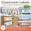 Classroom Labels Student Names & Supplies - Cute Jungle Animals - Miss Jacobs Little Learners