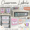 Classroom Labels Student Names & Supplies - Cutesy Theme - Miss Jacobs Little Learners