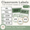 Classroom Labels Student Names & Supplies - Modern Botanical - Miss Jacobs Little Learners