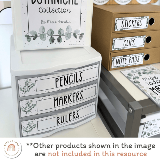 Classroom Labels Student Names & Supplies - Modern Botanical - Miss Jacobs Little Learners