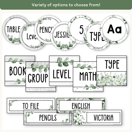 Classroom Labels Student Names & Supplies - Modern Botanical Theme ...