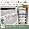 Classroom Labels Student Names & Supplies - Modern Jungle Decor - Miss Jacobs Little Learners