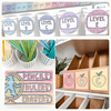 Classroom Labels Student Names & Supplies - Pastel Composition Notebook Decor - Miss Jacobs Little Learners