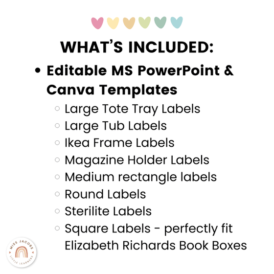 Classroom Labels Student Names & Supplies - Spotty Pastel Decor - Miss Jacobs Little Learners