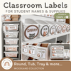 Classroom Labels Student Names & Supplies - Woodland Decor - Miss Jacobs Little Learners