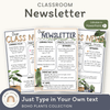 Classroom Newsletter Templates - Boho Plants Decor - Miss Jacobs Little Learners