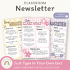 Classroom Newsletter Templates - Daisy Gingham Pastels Decor - Miss Jacobs Little Learners