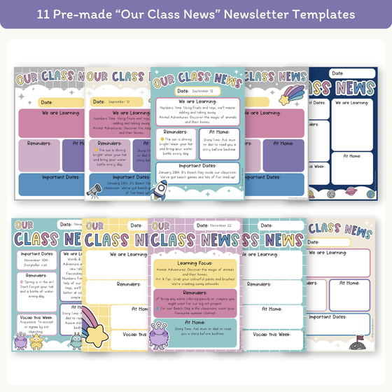 Classroom Newsletter Templates - Dreamy Space Theme Decor - Miss Jacobs Little Learners