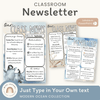 Classroom Newsletter Templates - Modern Ocean Classroom Decor - Miss Jacobs Little Learners
