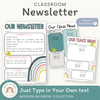 Classroom Newsletter Templates - Rainbow Calm Colors - Miss Jacobs Little Learners