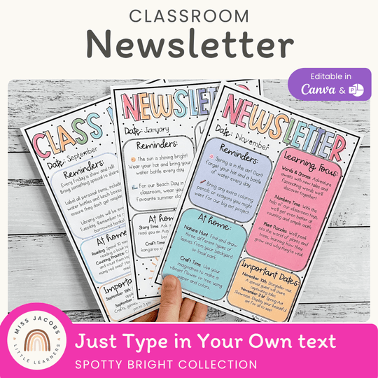 Classroom Newsletter Templates - Spotty Bright Theme