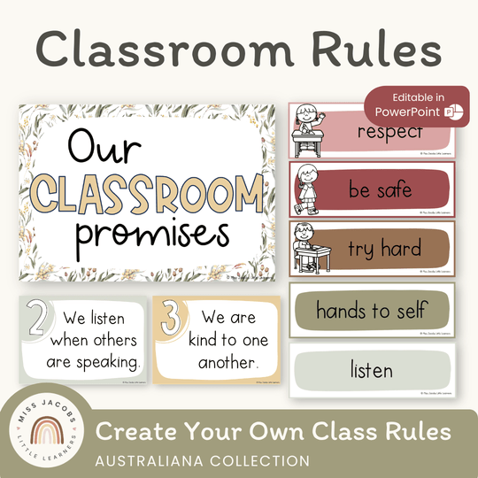 Classroom Rules and Expectations Posters - Australiana Decor