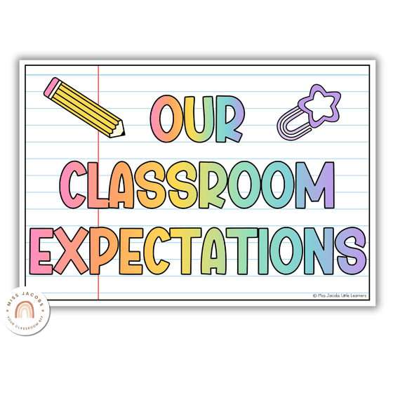 Classroom Rules and Expectations Posters - Cutesy Classroom - Miss Jacobs Little Learners