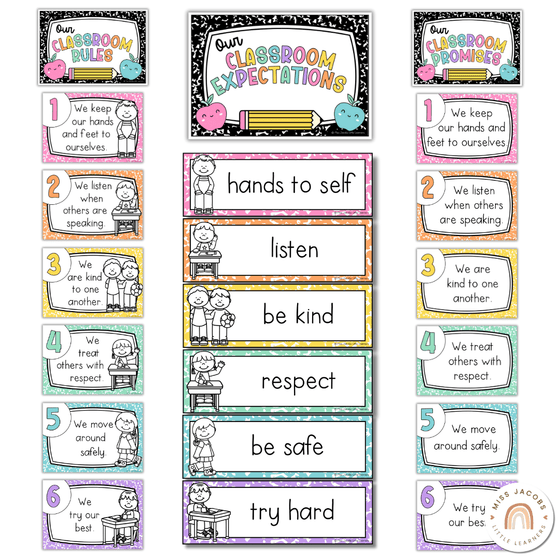 Classroom Rules and Expectations Posters - Cutesy Classroom - Miss Jacobs Little Learners