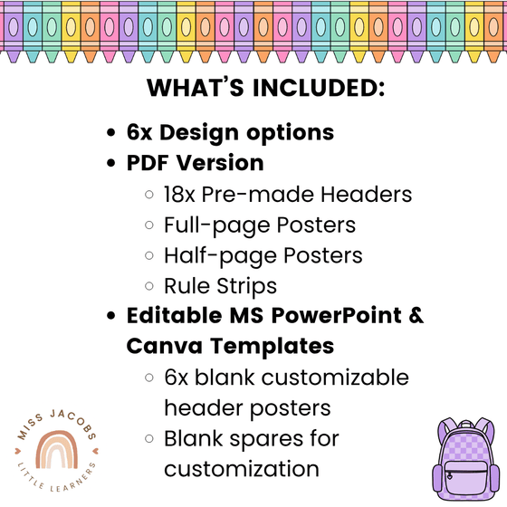 Classroom Rules and Expectations Posters - Cutesy Decor - Miss Jacobs Little Learners