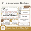 Classroom Rules and Expectations Posters - Daisy Gingham Neutrals - Miss Jacobs Little Learners