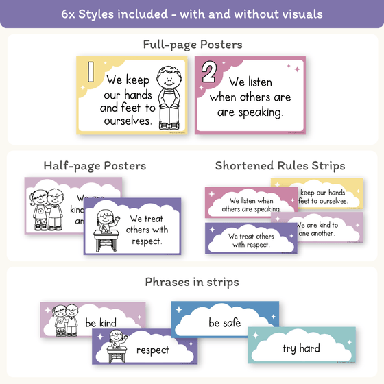 Classroom Rules and Expectations Posters - Dreamy Space Decor - Miss Jacobs Little Learners